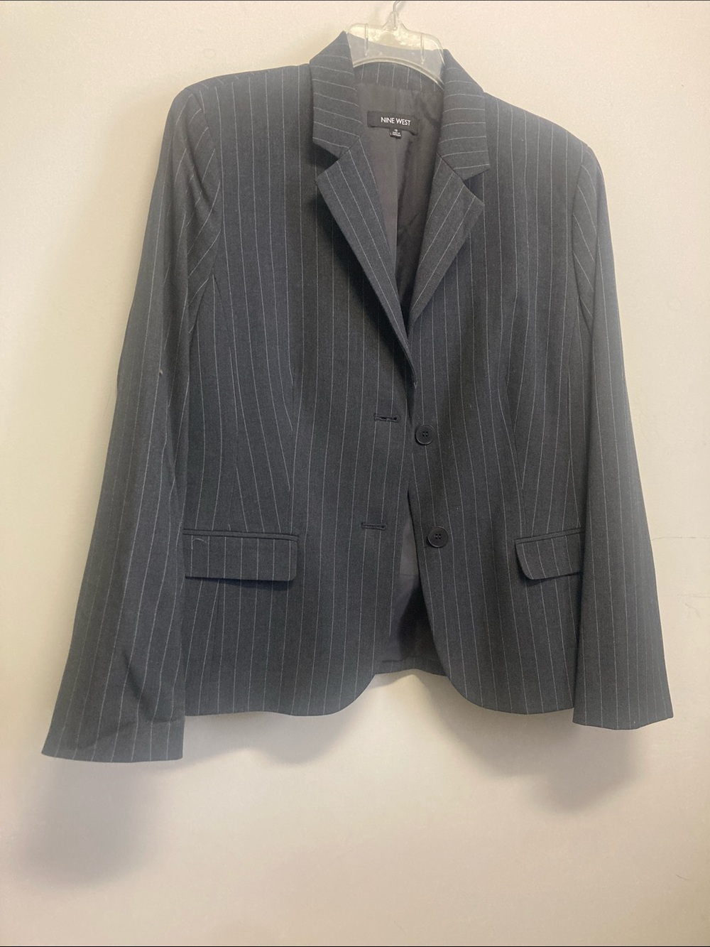 NINE WEST/ Dark Gray Pinstripe Women's Blazer